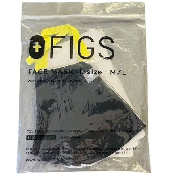 FIGS FIONX CORE Protective Face Mask  color Black Size M/L NEW - Picture 1 of 2